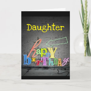 **SCHREIBEN DER DAUGHTER** IST AUF DER WALL BIRTHD KARTE