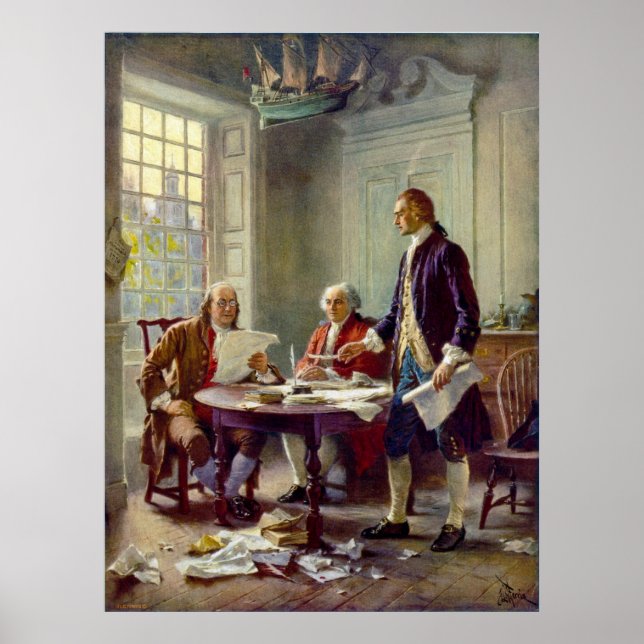 Schreiben der Unabhängigkeitserklärung 1776 Poster (Vorne)