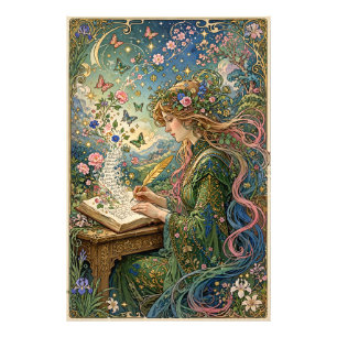Schreiben der Welt Art Nouveau Fotodruck