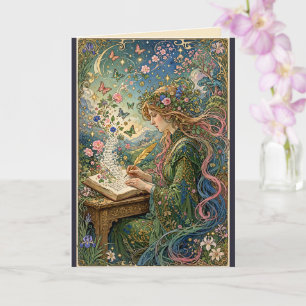 Schreiben der Welt Art Nouveau Karte
