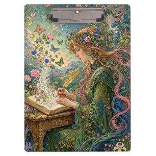 Schreiben der Welt Art Nouveau Klemmbrett