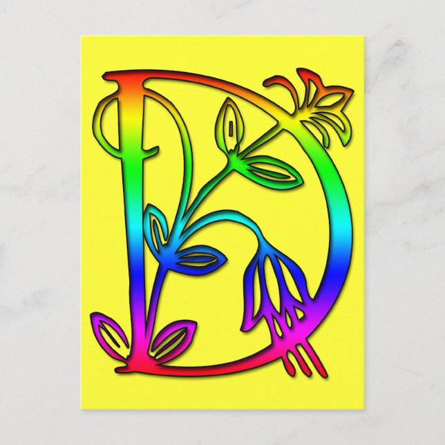 SCHREIBEN DES FLORALEN MONOGRAMM D POSTKARTE (Vorderseite)