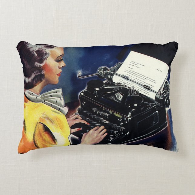 Schreiben des Sekretärs der Vintagen Führungskraft Dekokissen (Vorderseite)
