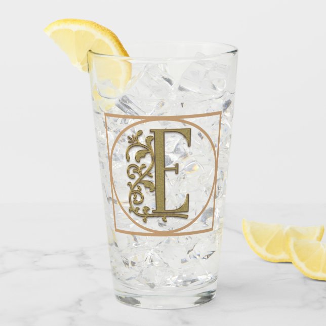 SCHREIBEN E MONOGRAM Schöne Hochzeit Neues Zuhause Glas (Vorderseite Ice)