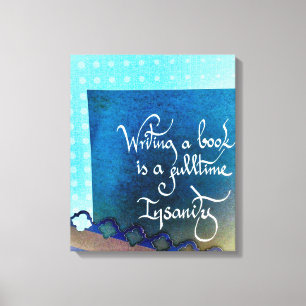 Schreiben eines Buchautors Manifest blauen Farben Leinwanddruck