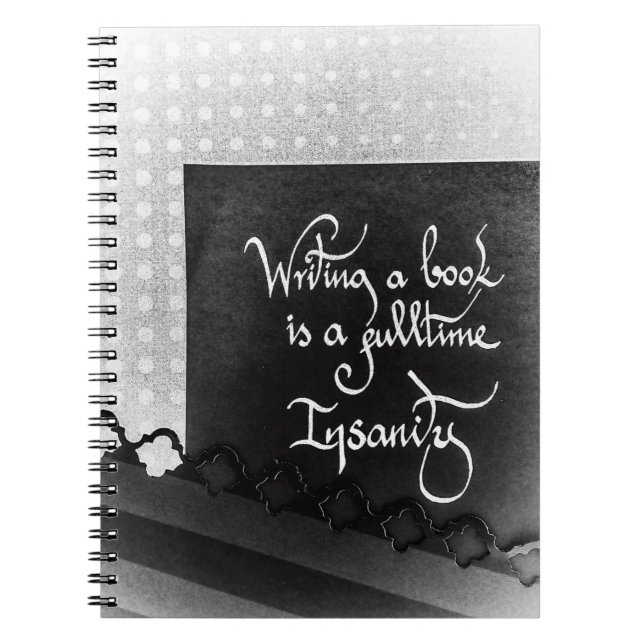 Schreiben eines Büchermanifests schwarz-weiß Notizblock (Vorderseite)