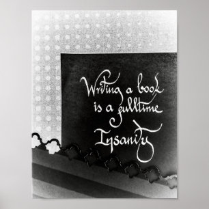 Schreiben eines Büchermanifests schwarz-weiß Poster