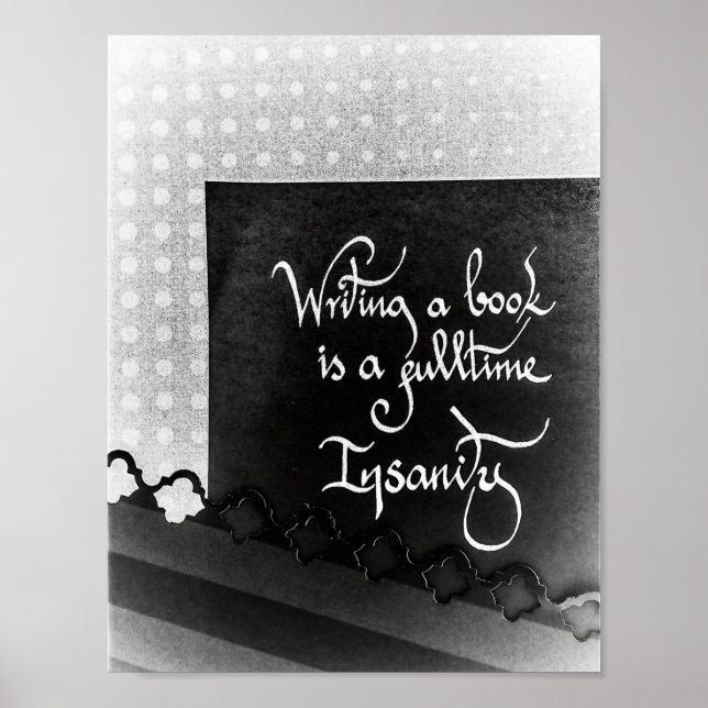 Schreiben eines Büchermanifests schwarz-weiß Poster (Vorne)