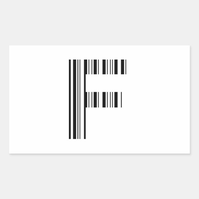 SCHREIBEN F BAR CODE Erste erste Barcodetabelle Rechteckiger Aufkleber (Vorderseite)