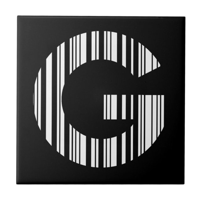 SCHREIBEN G BAR CODE Erstes erstes Barcode-Muster Fliese (Vorderseite)