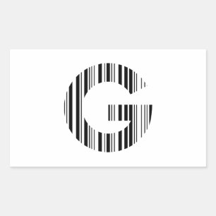 SCHREIBEN G BAR CODE Erstes erstes Barcode-Muster Rechteckiger Aufkleber