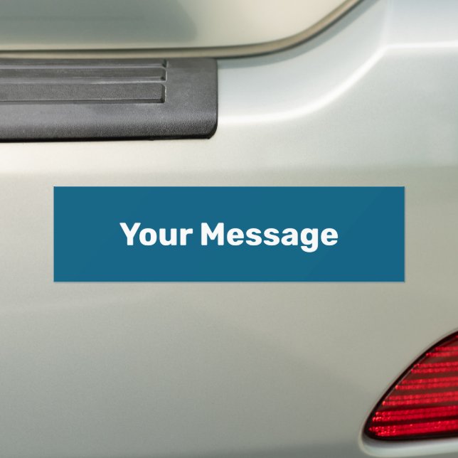 Schreiben Ihrer Message Ocean Blue White Text Temp Autoaufkleber (Auf Auto)