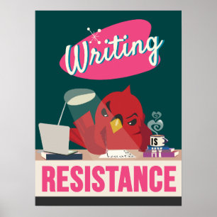 Schreiben ist mein Widerstand – Retro-Style-Druck Poster