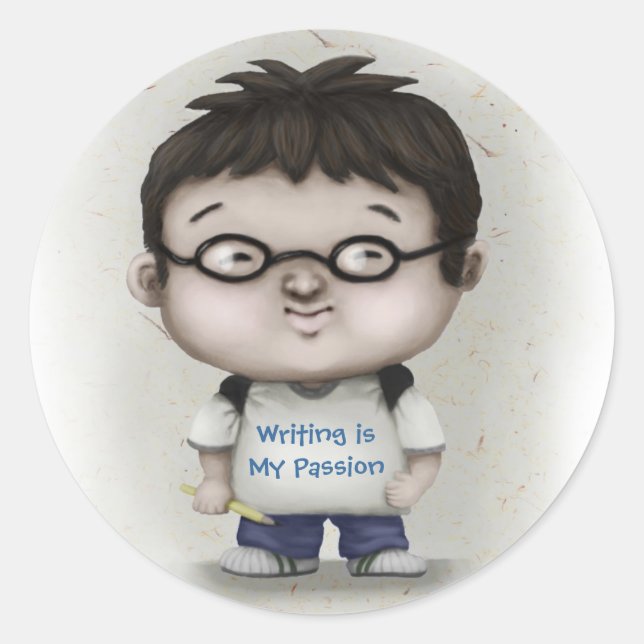 Schreiben ist meine Leidenschaft Runder Aufkleber (Vorderseite)