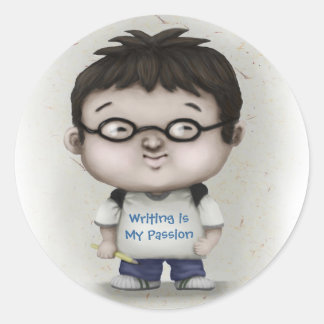 Schreiben ist meine Leidenschaft Runder Aufkleber