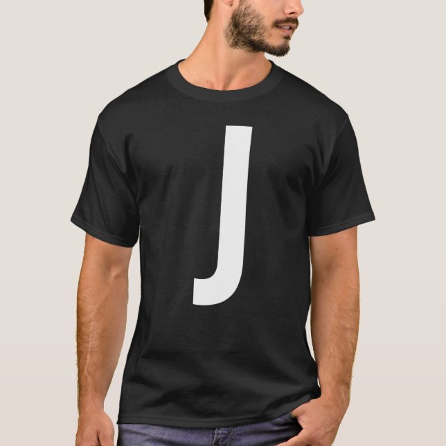 SCHREIBEN J ALPHABET MONOGRAM INITIAL T-Shirt (Vorderseite)