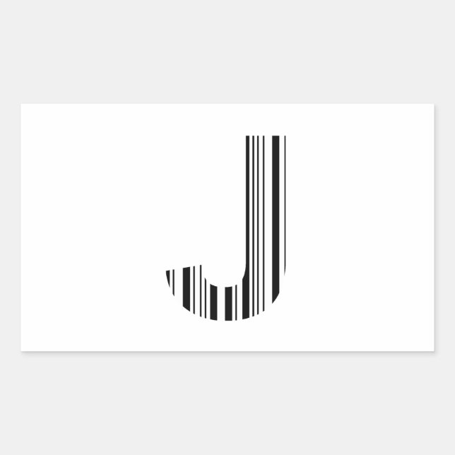 SCHREIBEN J BAR CODE Erste erste Barcode-Muster Rechteckiger Aufkleber (Vorderseite)
