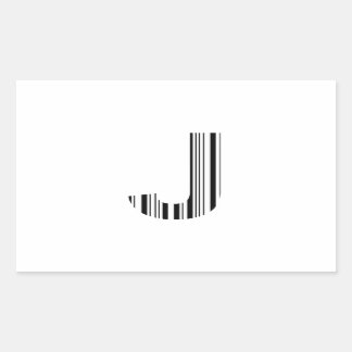 SCHREIBEN J BAR CODE Erste erste Barcode-Muster Rechteckiger Aufkleber