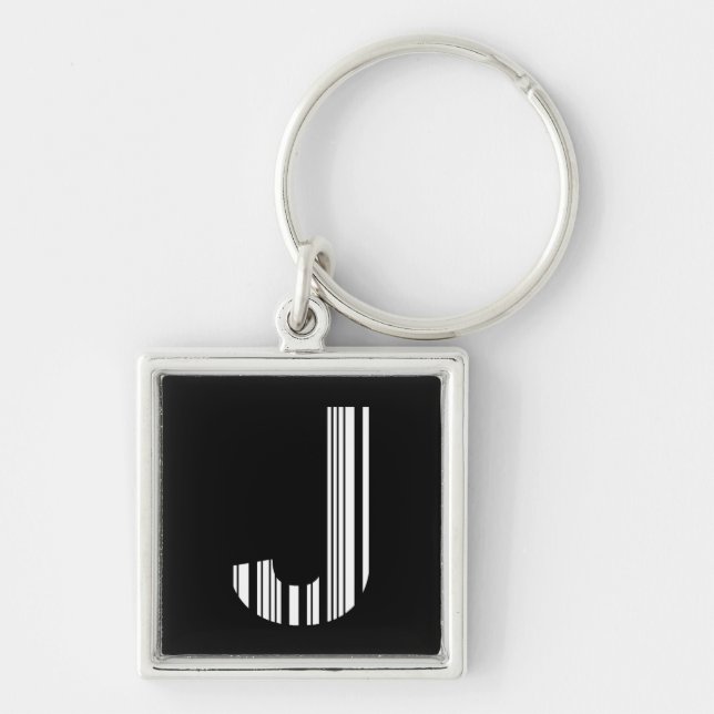 SCHREIBEN J BAR CODE Erste erste Barcode-Muster Schlüsselanhänger (Vorne)