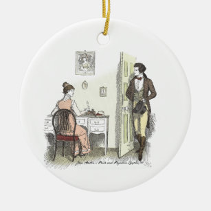 Schreiben - Jane Austen Pride & Prejudice Keramik Ornament