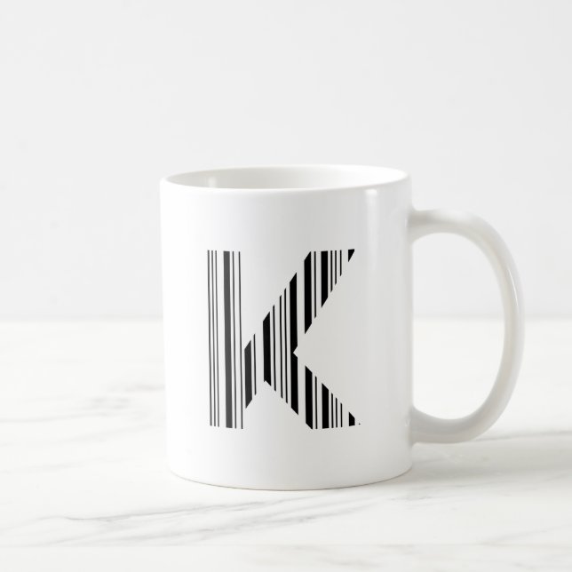 SCHREIBEN K BAR CODE Erstes erstes Barcode-Muster Tasse (Rechts)