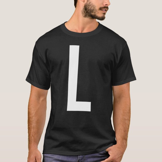 SCHREIBEN L ALPHABET MONOGRAM INITIAL T-Shirt (Vorderseite)