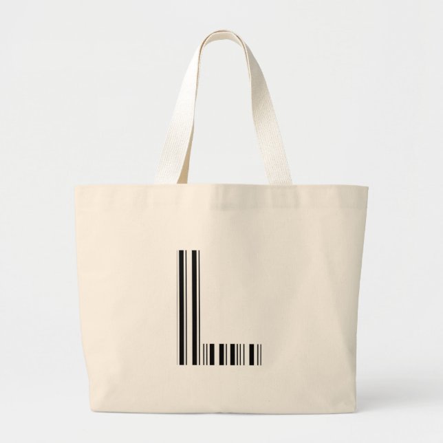 SCHREIBEN L BAR CODE Erstes erstes Barcode-Muster Jumbo Stoffbeutel (Vorne)