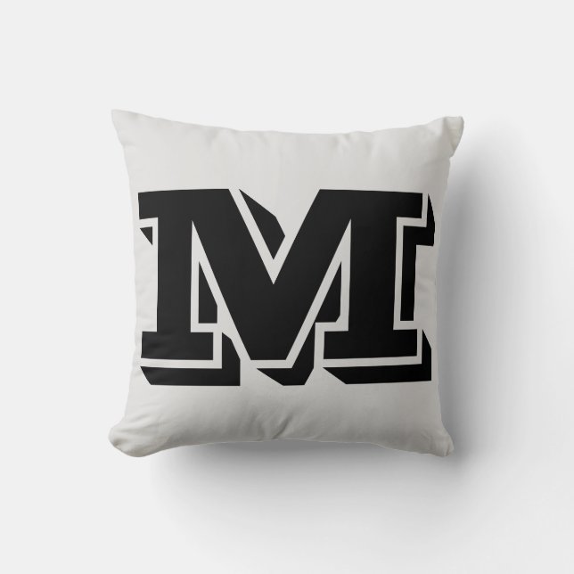 SCHREIBEN M MONOGRAM PILLOW KISSEN (Vorderseite)