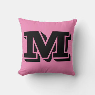 SCHREIBEN M MONOGRAM PINK PILLOW KISSEN