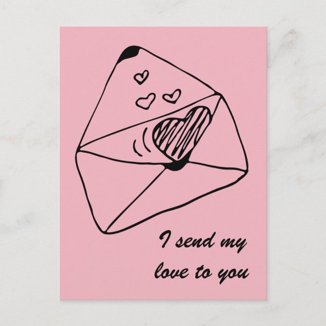 Schreiben mit Liebe | Romantischer Stil Postkarte (Vorderseite)