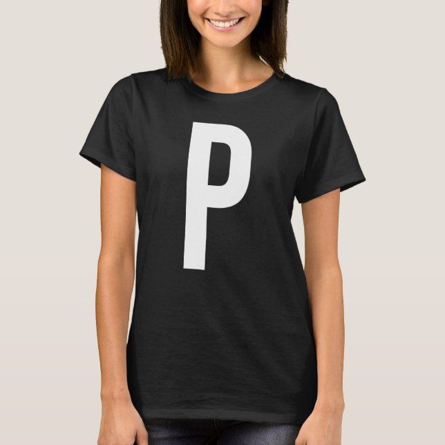 SCHREIBEN P ALPHABET MONOGRAMM INITIAL T-Shirt (Vorderseite)