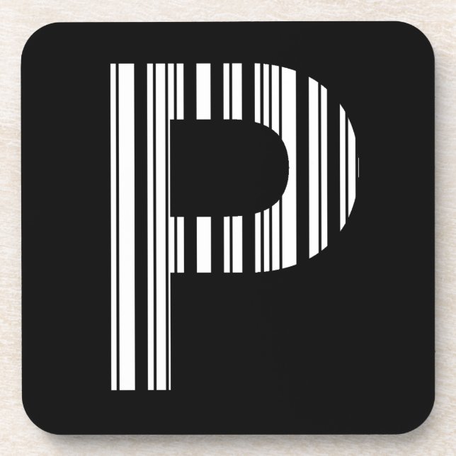 SCHREIBEN P BAR CODE Erstes erstes Barcode-Muster Getränkeuntersetzer (Vorderseite)