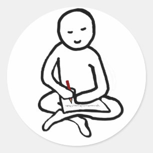 schreiben runder aufkleber