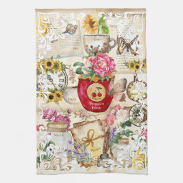 Schreiben Sie allen Namen auf den antiken Abbildun Geschirrtuch