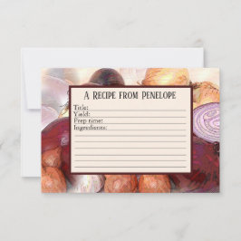 Schreiben Sie auf Rezept-Kartenzwiebeln mit Knobla Karte