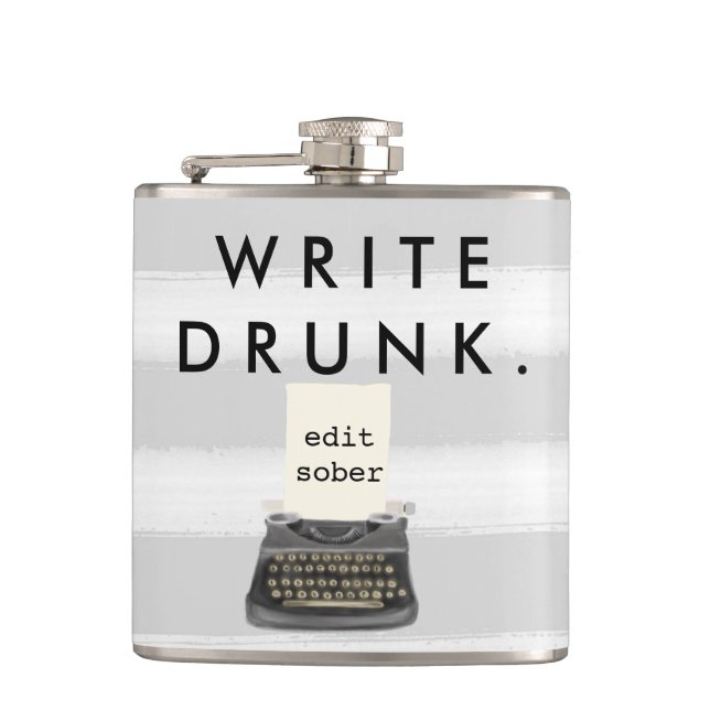 Schreiben Sie betrunkenes redigieren nüchterne Flachmann (Vorderseite)