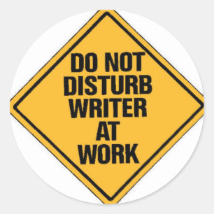 Schreiben Sie den Autor nicht bei der Arbeit Runder Aufkleber