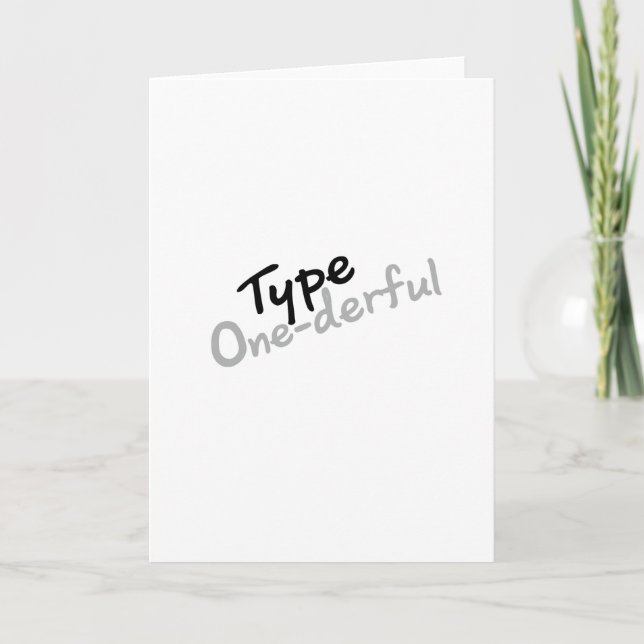 Schreiben Sie Diabetes-Bewusstsein One-derful Karte (Vorderseite)