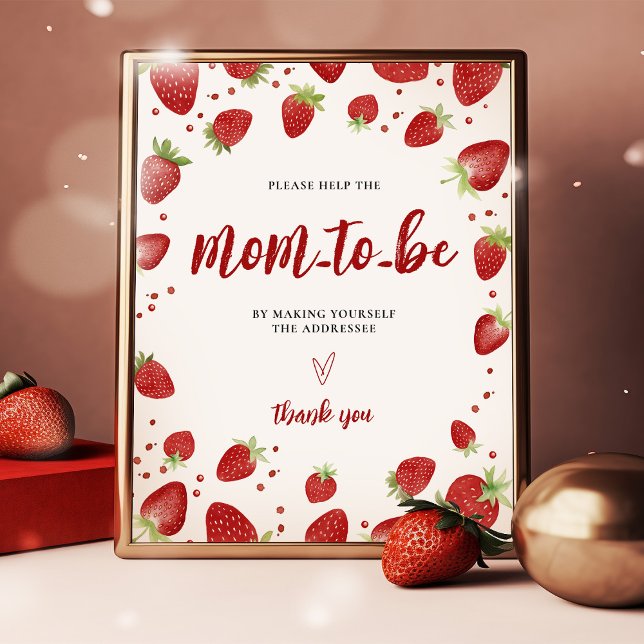 Schreiben Sie Ihre Adresse Strawberry Baby Duschze Poster (Von Creator hochgeladen)