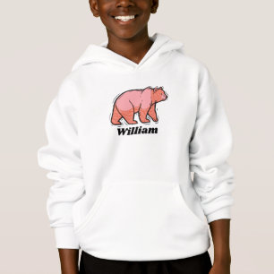 Schreiben Sie Ihren Namen auf diesen rosa Bear Pop Hoodie