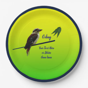 Schreiben Sie Ihren Text, Kookaburra Australia Day Pappteller
