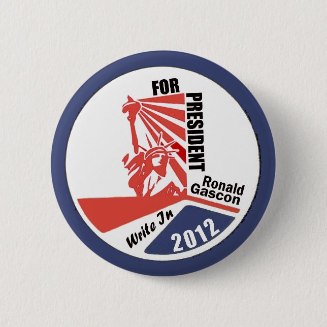 Schreiben Sie in Ronald, der für Präsidenten 2012 Button (Vorderseite)