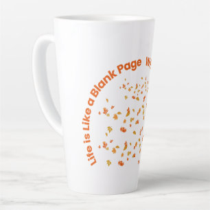 Schreiben Sie neue Geschichte in Leben inspirieren Milchtasse