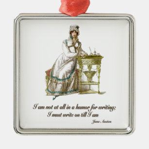 Schreiben Sie sagt an Jane Austen Ornament Aus Metall