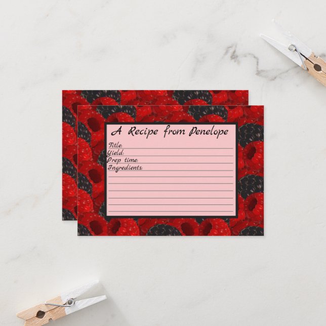 Schreiben Sie über das Juicy Berry Muster und den  Karte (Vorderseite/Rückseite Beispiel)