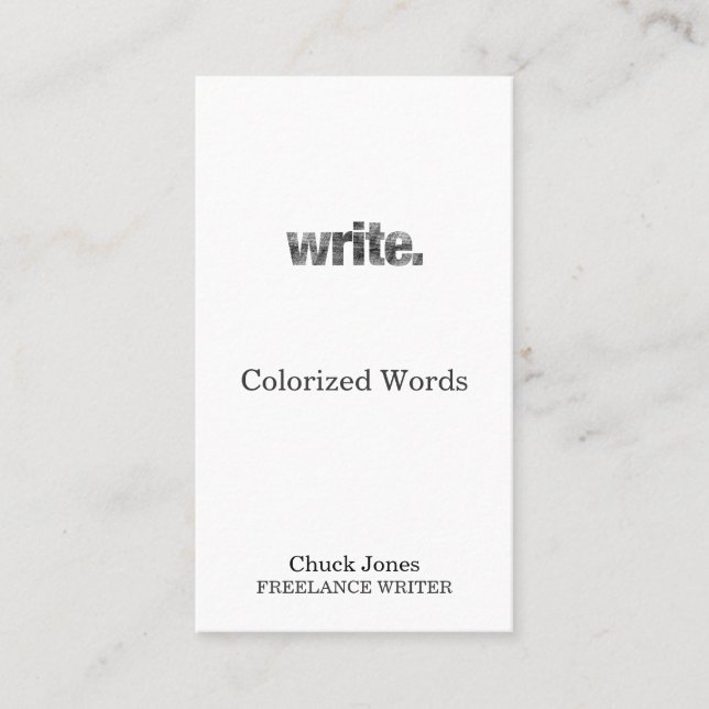 Schreiben Sie: Verfasser, freiberuflicher Terminkarte (Vorderseite)