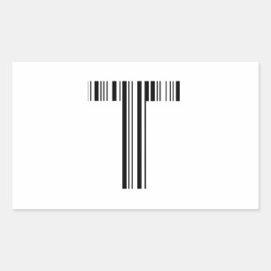 SCHREIBEN T BAR CODE Erste erste Barcode-Muster Rechteckiger Aufkleber