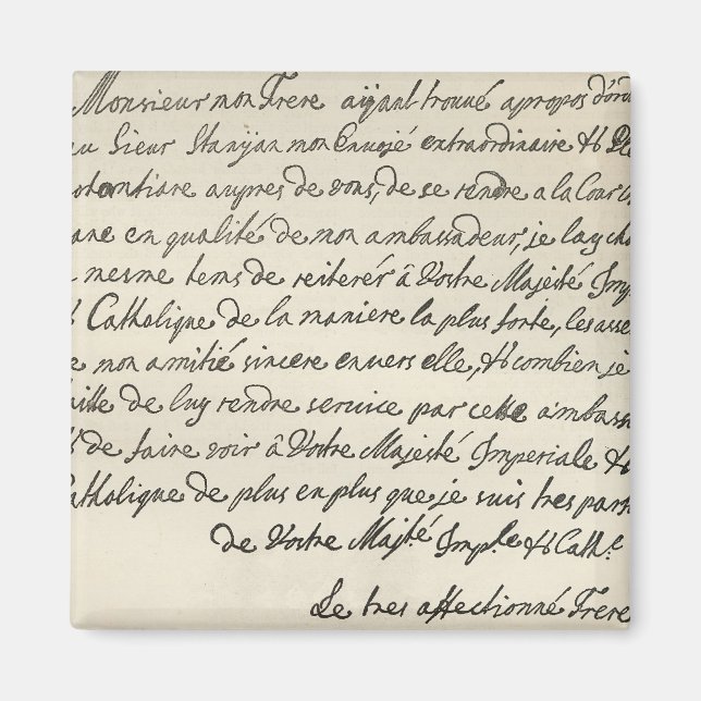 Schreiben von George I an Charles VI Magnet (Vorne)