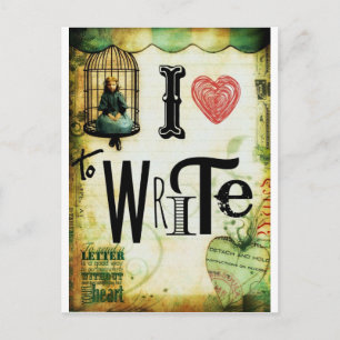 Schreiben von Lieben Postkarte