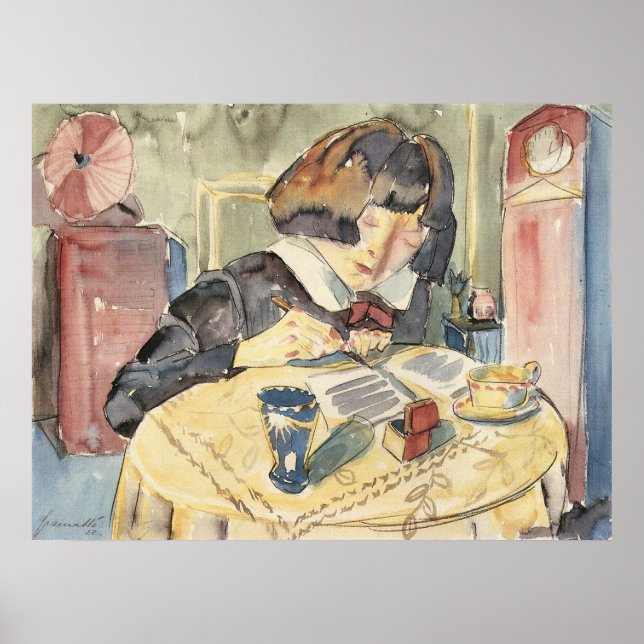 Schreiben von Mädchen (Sonia Gramatte) von Walter  Poster (Vorne)